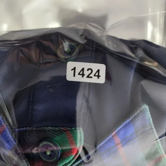 William Murray Golf Polo Mens Large Navy Stretch Plaid Trim Performance Shirt - Picture 5 of 8